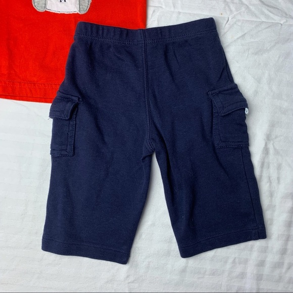 Carter’s red shirt navy pants set, dog with headphones appliqué, 3 months - Picture 3 of 8